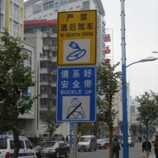 No Drunken Driving and Buckle Up